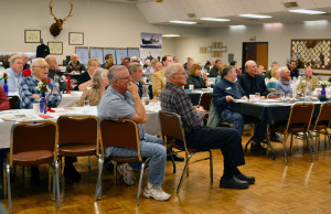 Audience members at a luncheon for the PBY-Naval Air Museum listen to a presentation on the state of the museum Tuesday in Oak Harbor.